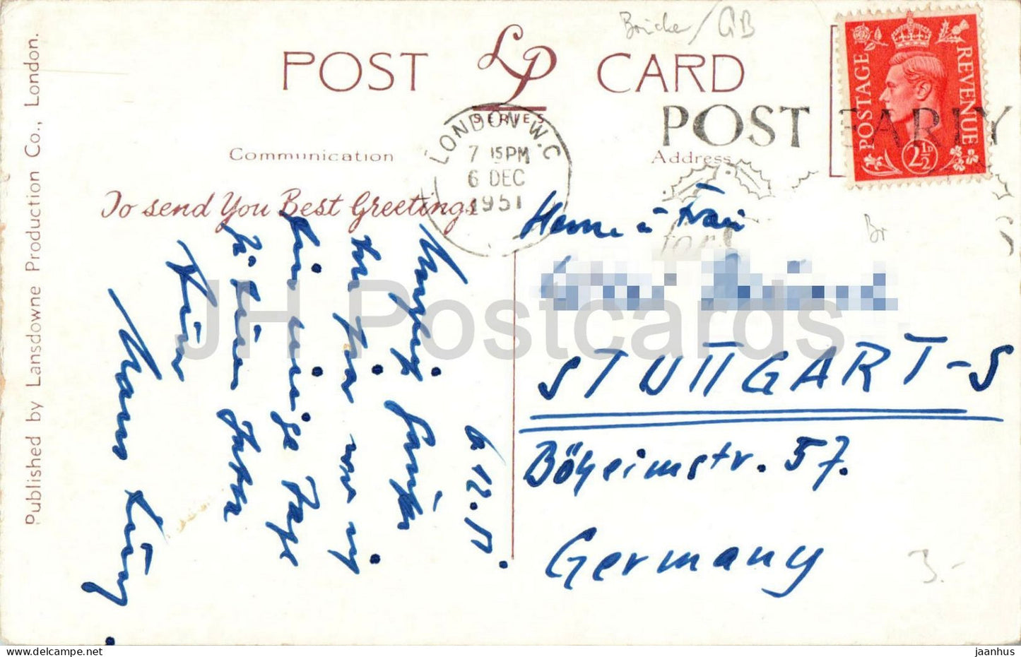 Londres - Chambres du Parlement et Pont de Westminster - 410 - vieille carte postale - 1951 - Royaume-Uni - Angleterre - ayant servi