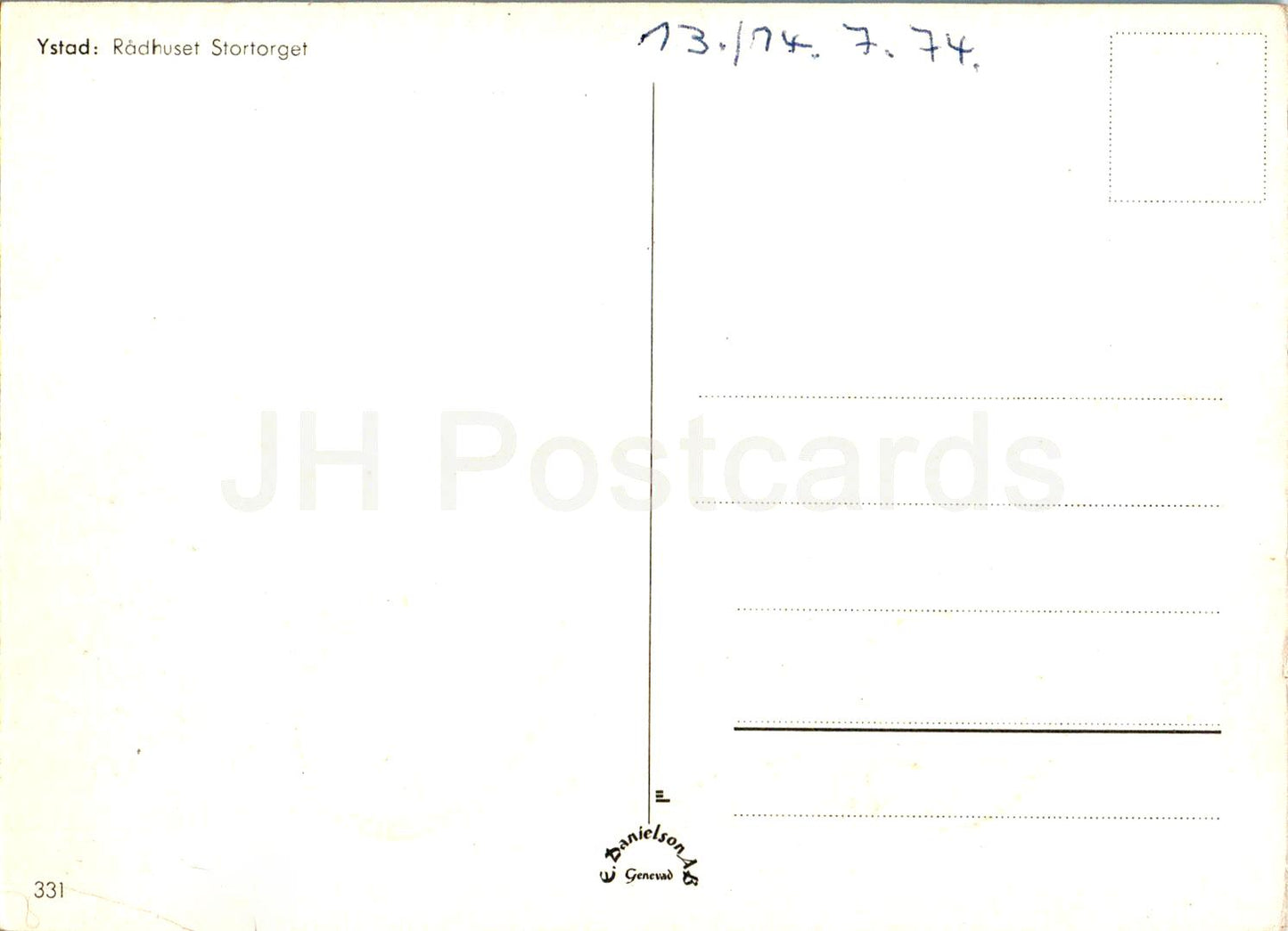 Ystad - Radhuset Stortorget - mairie - 331- 1974 - Suède - d'occasion 