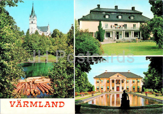 Varmland - Sunne Kyrka - Rottenros - Marbacka - castle - church - multiview - V 96 - 1995 - Sweden - used