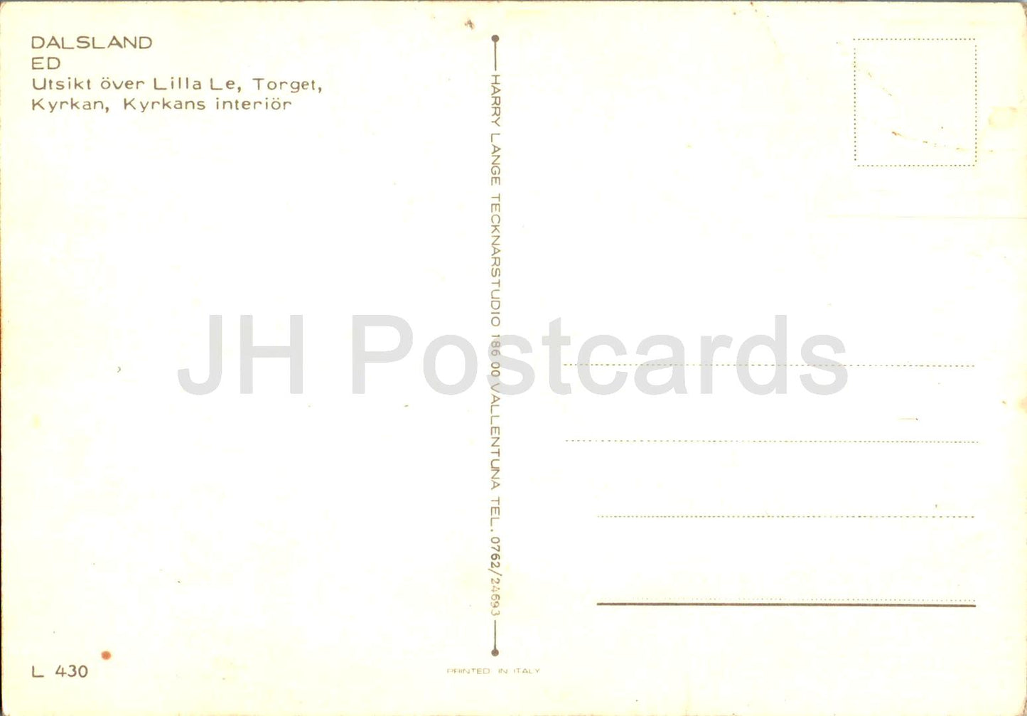 Ed - Dalsland - Utskit sur Lilla Le - Torget - Kyrkan - Place - Intérieur de l'église - multiview - L 430 - Suède - inutilisé 