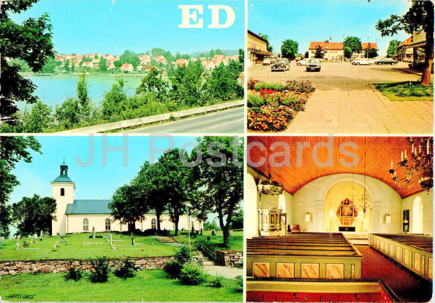 Ed - Dalsland - Utskit sur Lilla Le - Torget - Kyrkan - Place - Intérieur de l'église - multiview - L 430 - Suède - inutilisé 