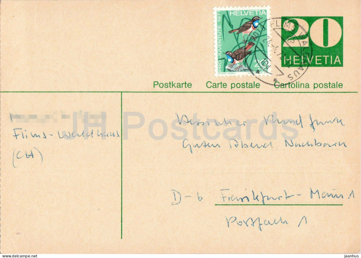 Guten Abend Nachbarn - Hessischer Rundfunk - postal stationery - 132 - 1972 - Switzerland - used - JH Postcards