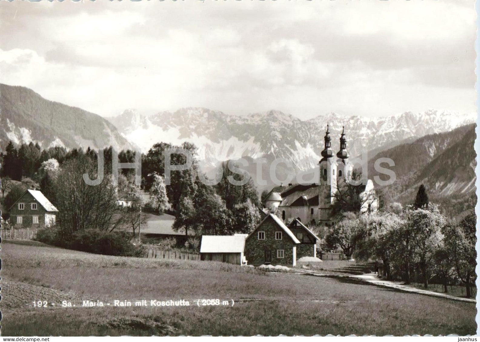 Sa. Maria - Rain mit Koschutta 2058 m - village - church - mountains - Alps - 192 - 1970 - Austria - used - JH Postcards