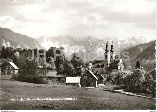Sa. Maria - Rain mit Koschutta 2058 m - village - church - mountains - Alps - 192 - 1970 - Austria - used - JH Postcards