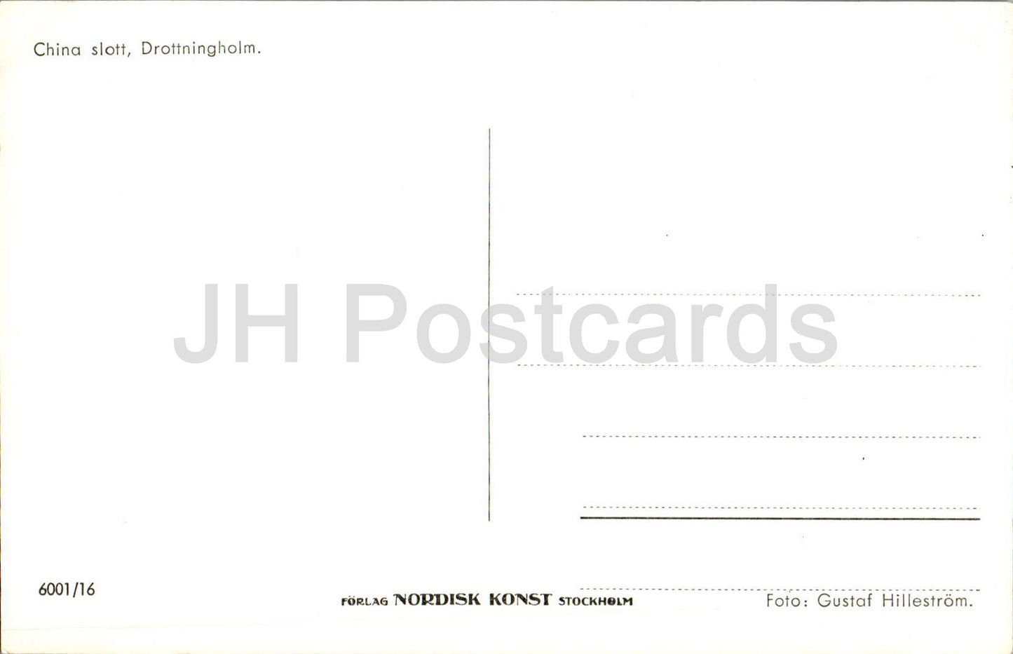 Drottningholm - Kina Slott - Chinesisches Schloss - 6001/16 - alte Postkarte - Schweden - unbenutzt 