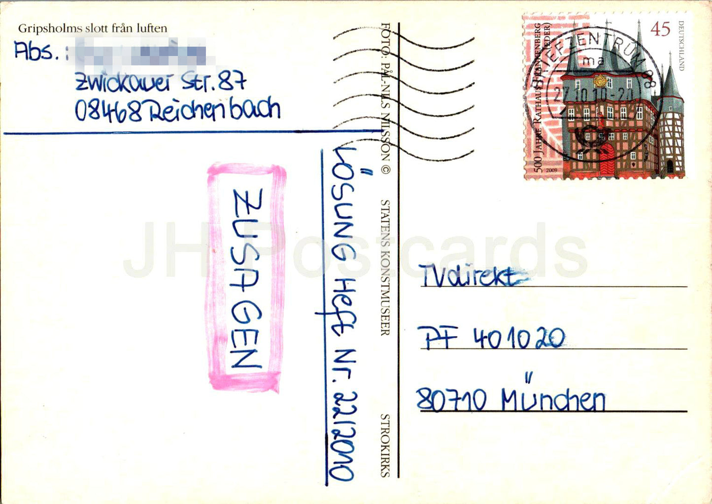 Gripsholms Slott fran luften - Gripsholm - Luftaufnahme der Burg - 2010 - Schweden - gebraucht 