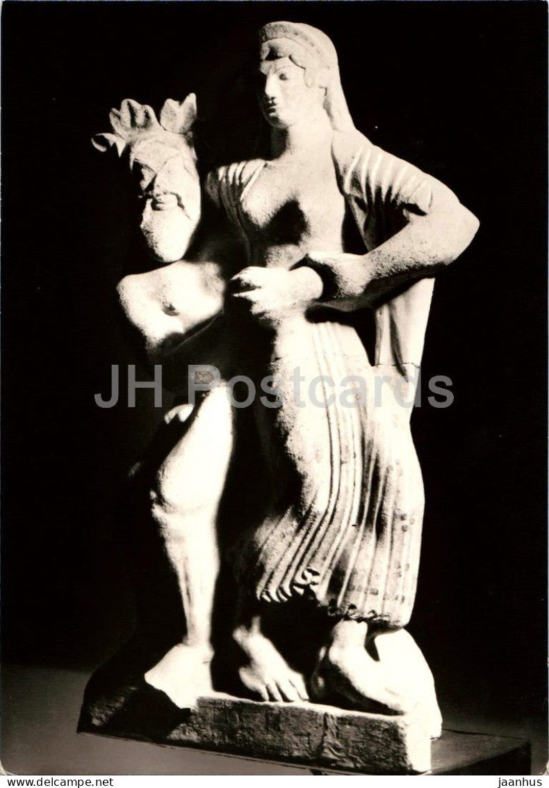 Etruscan sculpture - Satyr Abducting a Maenad - Satyr entfuhrt Manade - ancient world - Germany - unused - JH Postcards