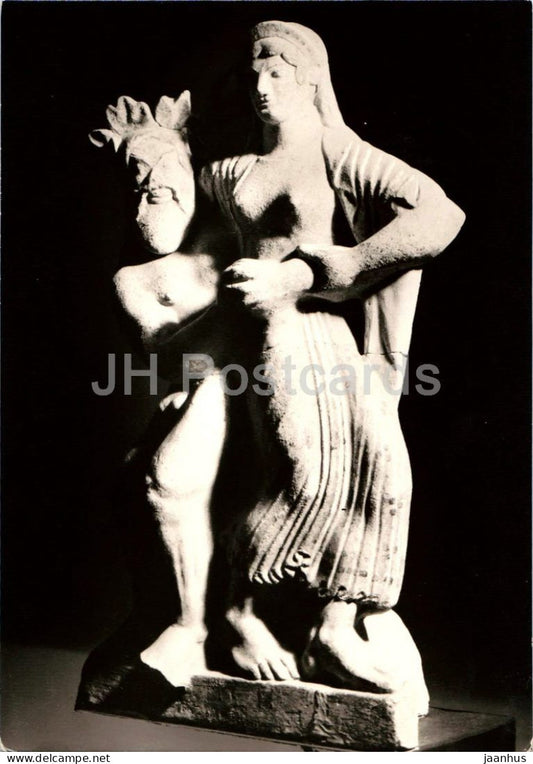 Etruscan sculpture - Satyr Abducting a Maenad - Satyr entfuhrt Manade - ancient world - Germany - unused - JH Postcards