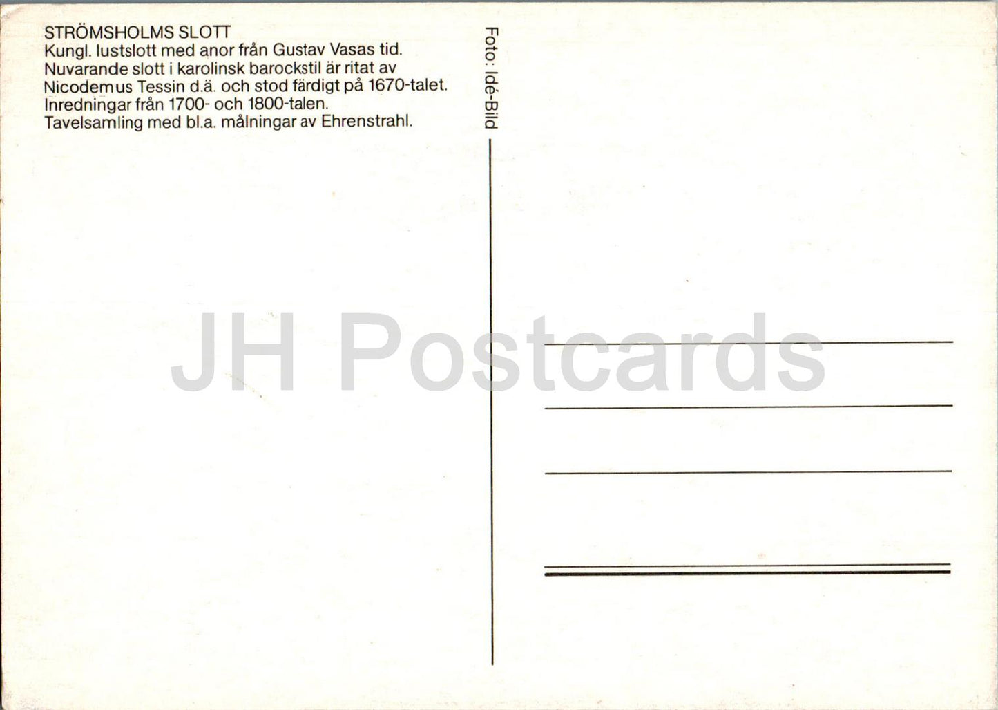 Stromsholms Slott - horse carriage - Sweden - unused