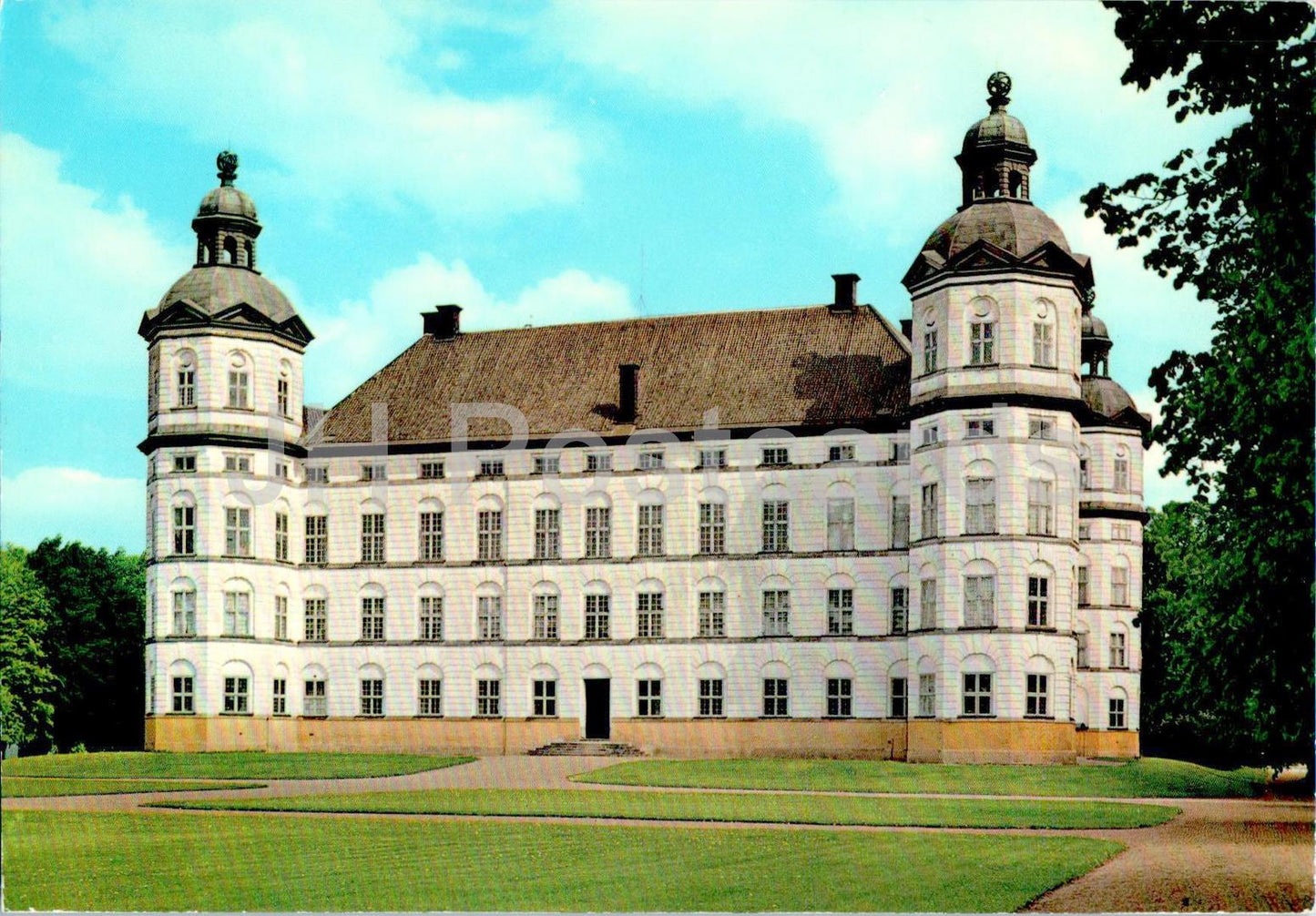 Skoklosters Slott fran parken - view from the park - castle - 1 - Sweden - unused