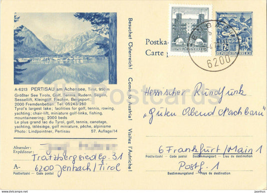 Pertisau am Achensee - Tirol - Hessischer Rundfunk - mountains - lake - postal stationery - 1972 - Austria - used - JH Postcards