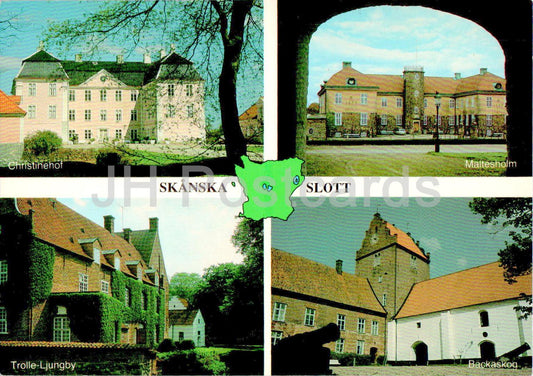 Skanska Slott - Christinehof - Maltesholm - Trolle-Ljungby - Backaskog - château - multiview - 922 - Suède - inutilisé 