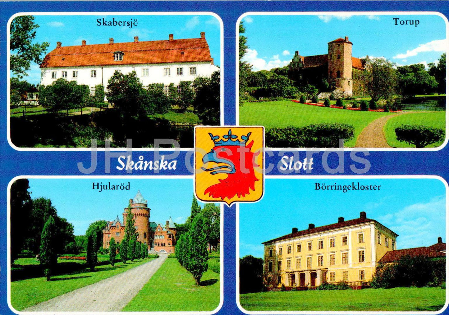 Skanska Slott - Skabersjo - Borringekloster - Hjularod - Torup - château - multivue - 1477 - Suède - inutilisé 