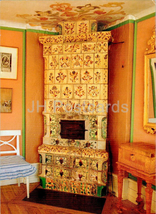 Sundborn - Carl Larsson Garden - Kakelugn i Formaket - The tiled stove in the Drawing Room - Sweden - unused