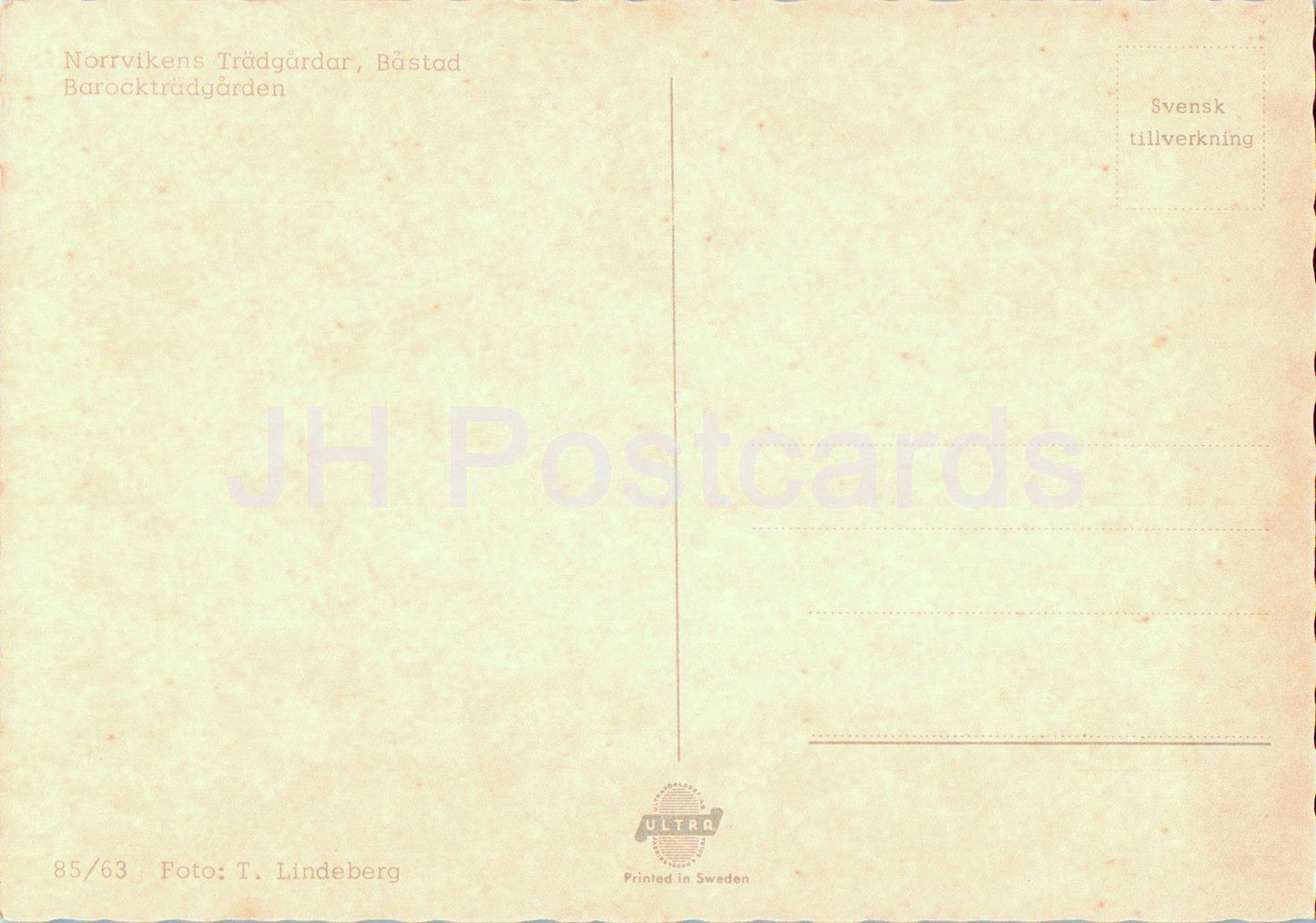 Norrvikens Tradgardar - Bastad - 85/63 - Sweden - unused