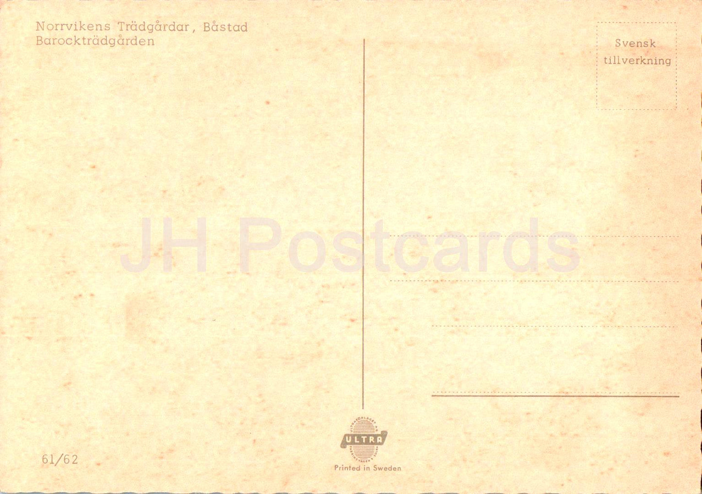 Norrvikens Tradgardar - Bastad - Barrocktradgarden - jardin baroque - 61/62 - Suède - inutilisé 
