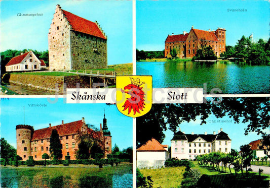 Skanska Slott - Christinehof - Glimmingehus - Vittskovle - Svaneholm - château - multiview - 0569 - 1984 - Suède - utilisé 