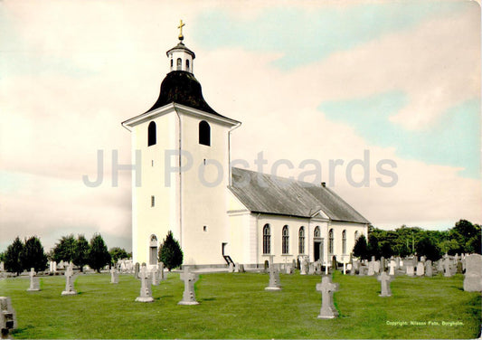 Hogby kyrka - église - carte postale ancienne - Suède - inutilisée 