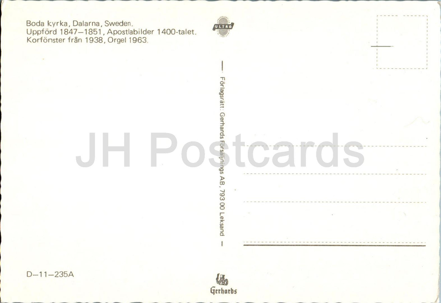 Boda kyrka - Dalarna - church - 235A - Sweden - unused