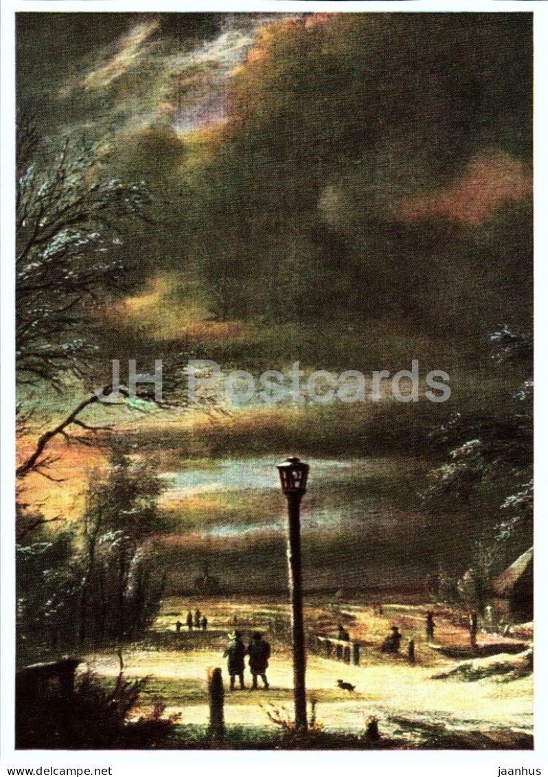 painting by Jacob van Ruisdael - Winter Landscape - Winterlandschaft - Dutch art - 1968 - Germany DDR - unused - JH Postcards