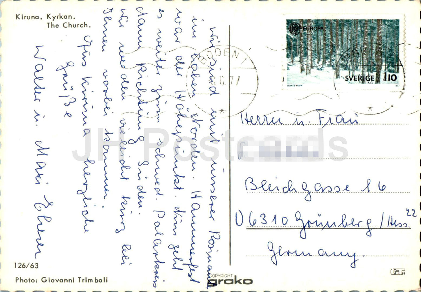 Kiruna - Kyrkan - church - 1977 - Sweden - used