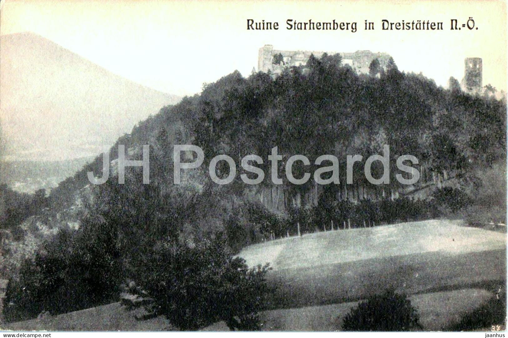 Ruine Starhemberg in Dreistatten - castle ruins - old postcard - 1909 - Austria - used - JH Postcards