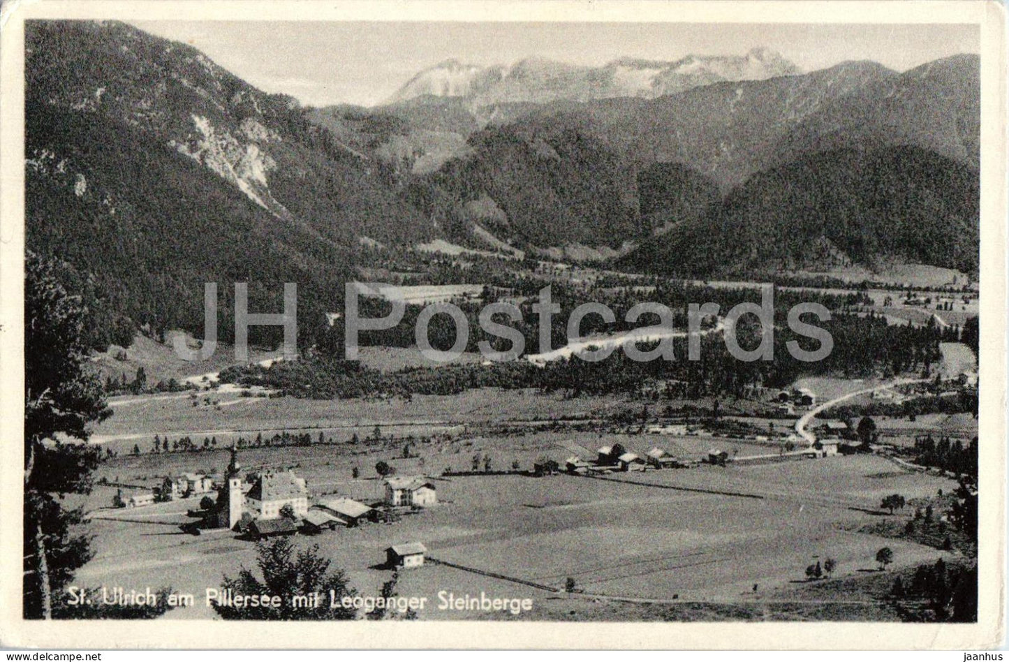 St. Ulrich am Pillersee mit Leoganger Steinberge - village panorama  Alps  valley - 9469 - old postcard - Austria - used - JH Postcards