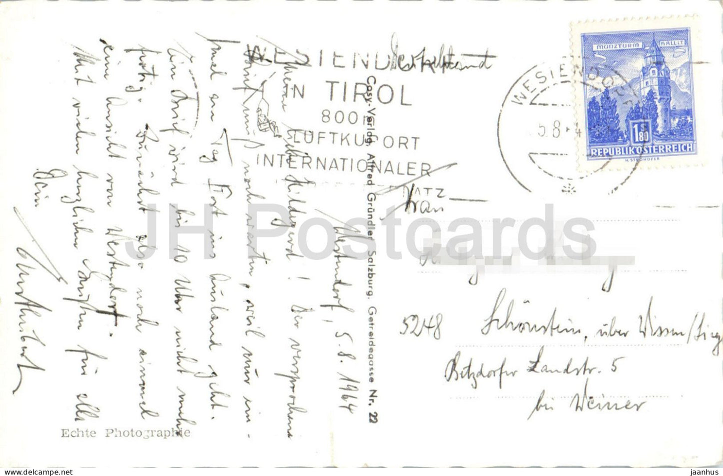 Luftkurort Westendorf 785 m - Tirol - 4638 - 1964 - Autriche - occasion 