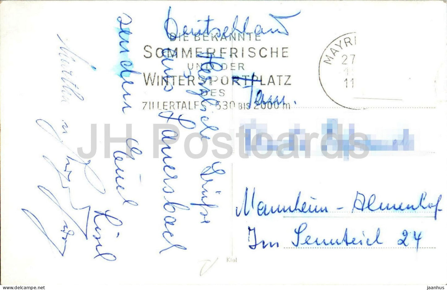 Vorderlanersbach avec Grublspitze - Vorderlanersbach - Alpes - montagnes - vieille carte postale - Autriche - usagé