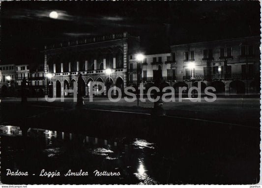 Padova - Loggia Amulea notturno - night view - 152 - old postcard - 1951 - Italy - used - JH Postcards