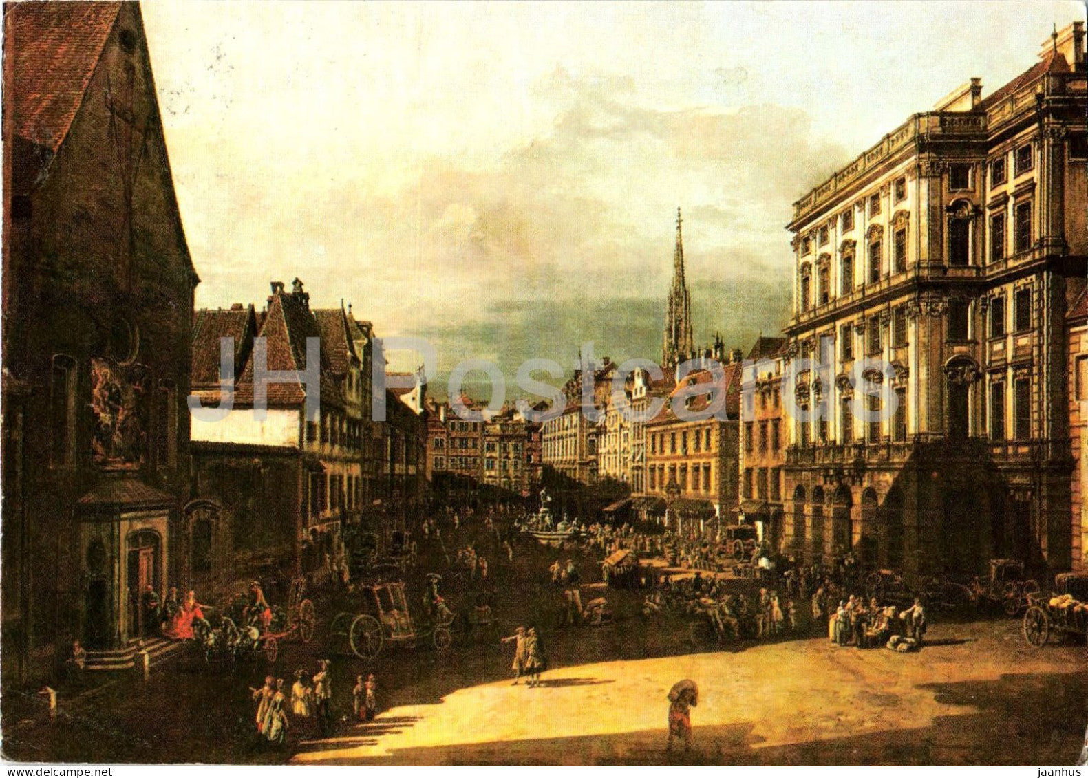 painting by Bernardo Bellotto Canaletto - Vienna - Wien - Mehlmarkt - Italian art - Austria - used - JH Postcards