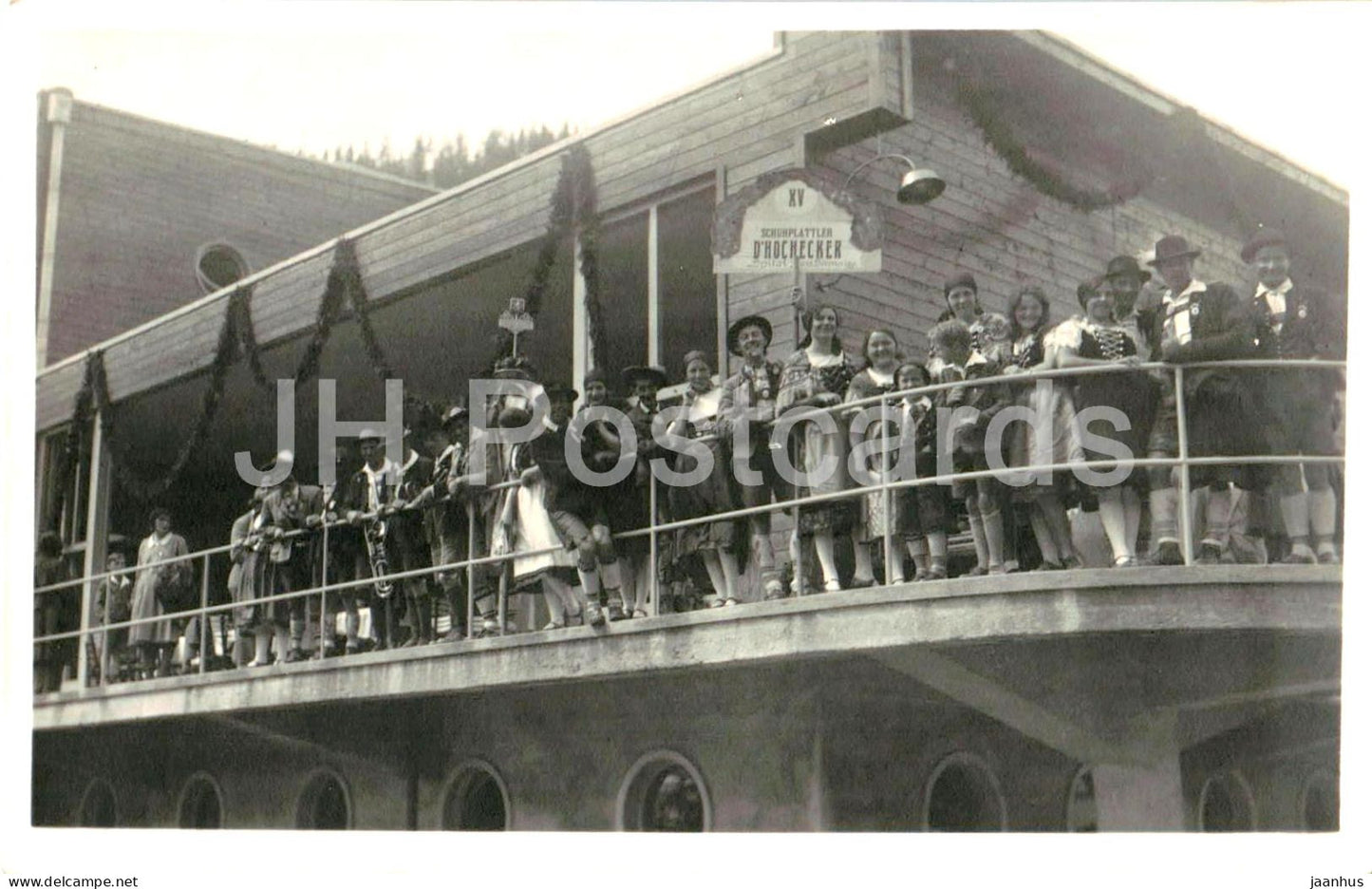 Semmering - Panhans Paterrasse - XV Schuhplattler D'Hochecker - folk dance - photo - old postcard - Austria - unused - JH Postcards