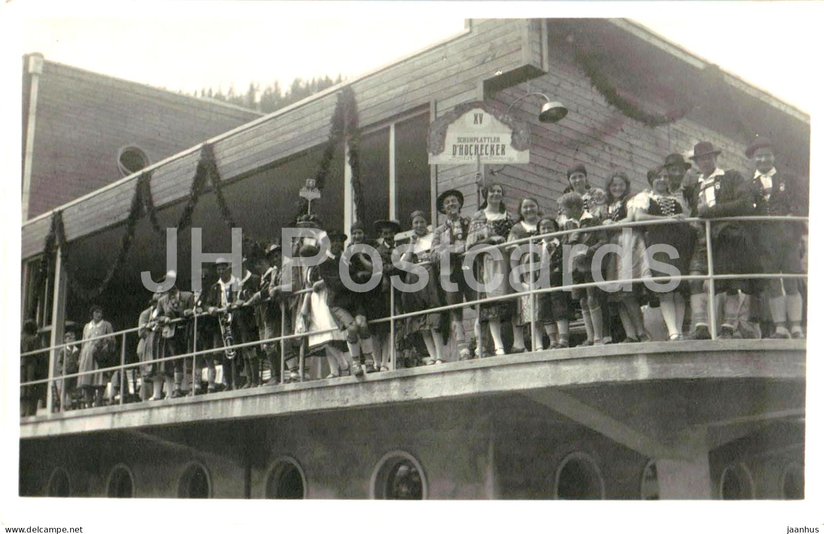 Semmering - Panhans Paterrasse - XV Schuhplattler D'Hochecker - folk dance - photo - old postcard - Austria - unused - JH Postcards