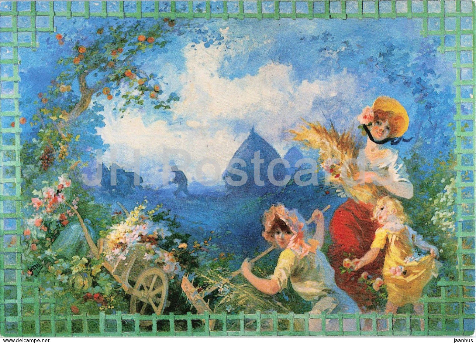 painting by Jules Cheret - La Terre - The Earth - French art - 1994 - France - unused - JH Postcards