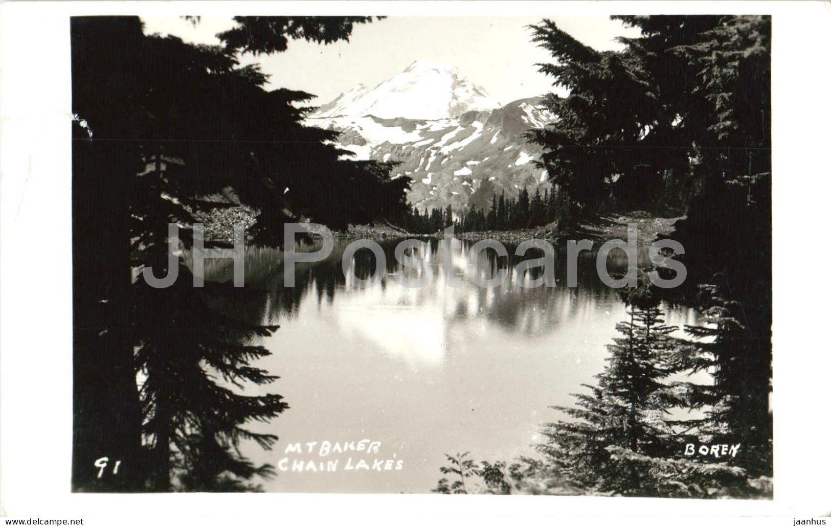 Mount Baker Chain Lakes - Washington - Boren - old postcard - 1958 - USA - used - JH Postcards