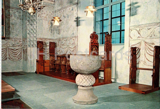 Nederlulea kyrkas dopfunt - Fonts baptismaux de l'église de Nederlulea - église - Suède - inutilisé 