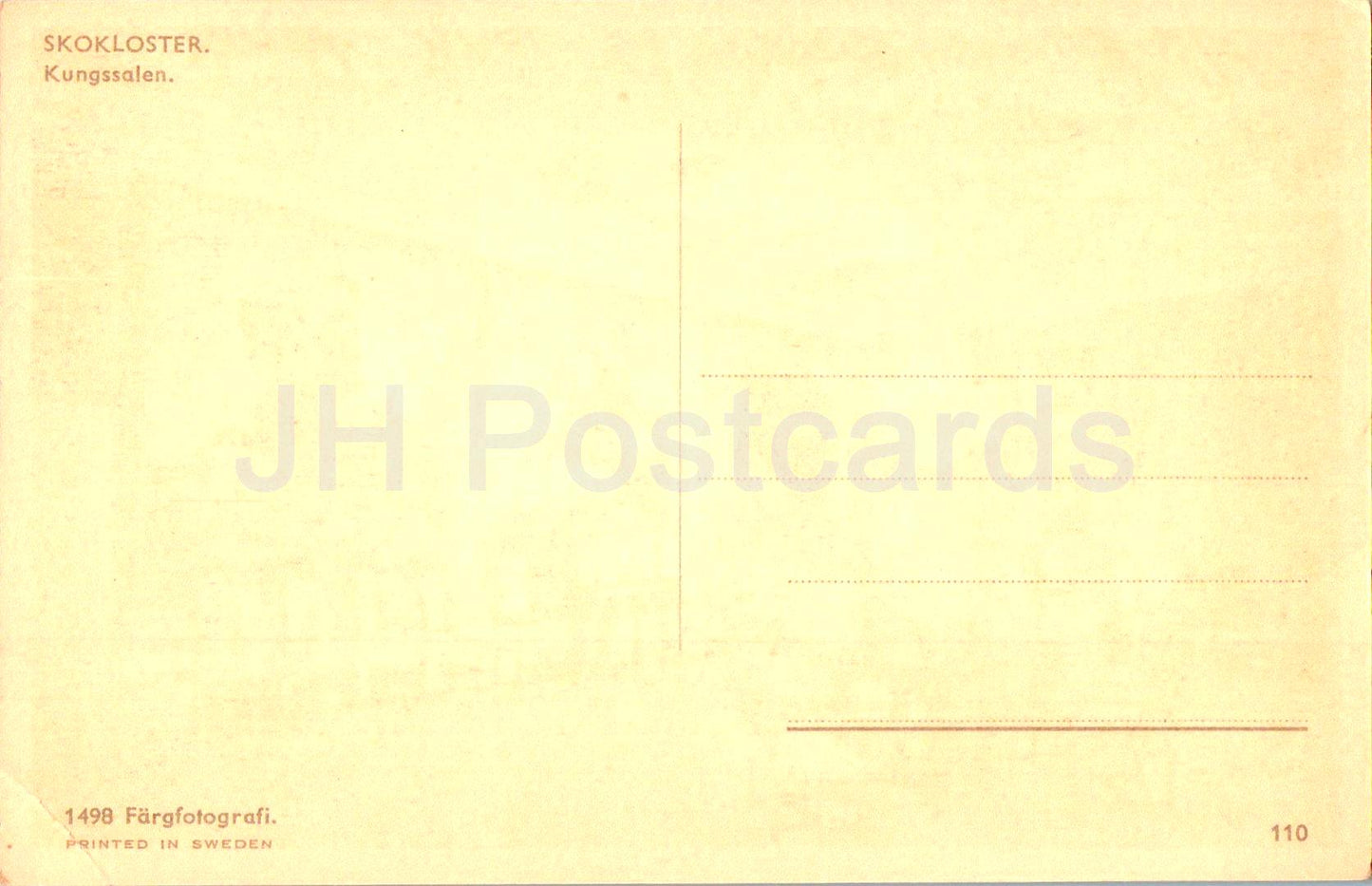Skokloster - Kungssalen - Kings Hall - 1498 - alte Postkarte - Schweden - unbenutzt 