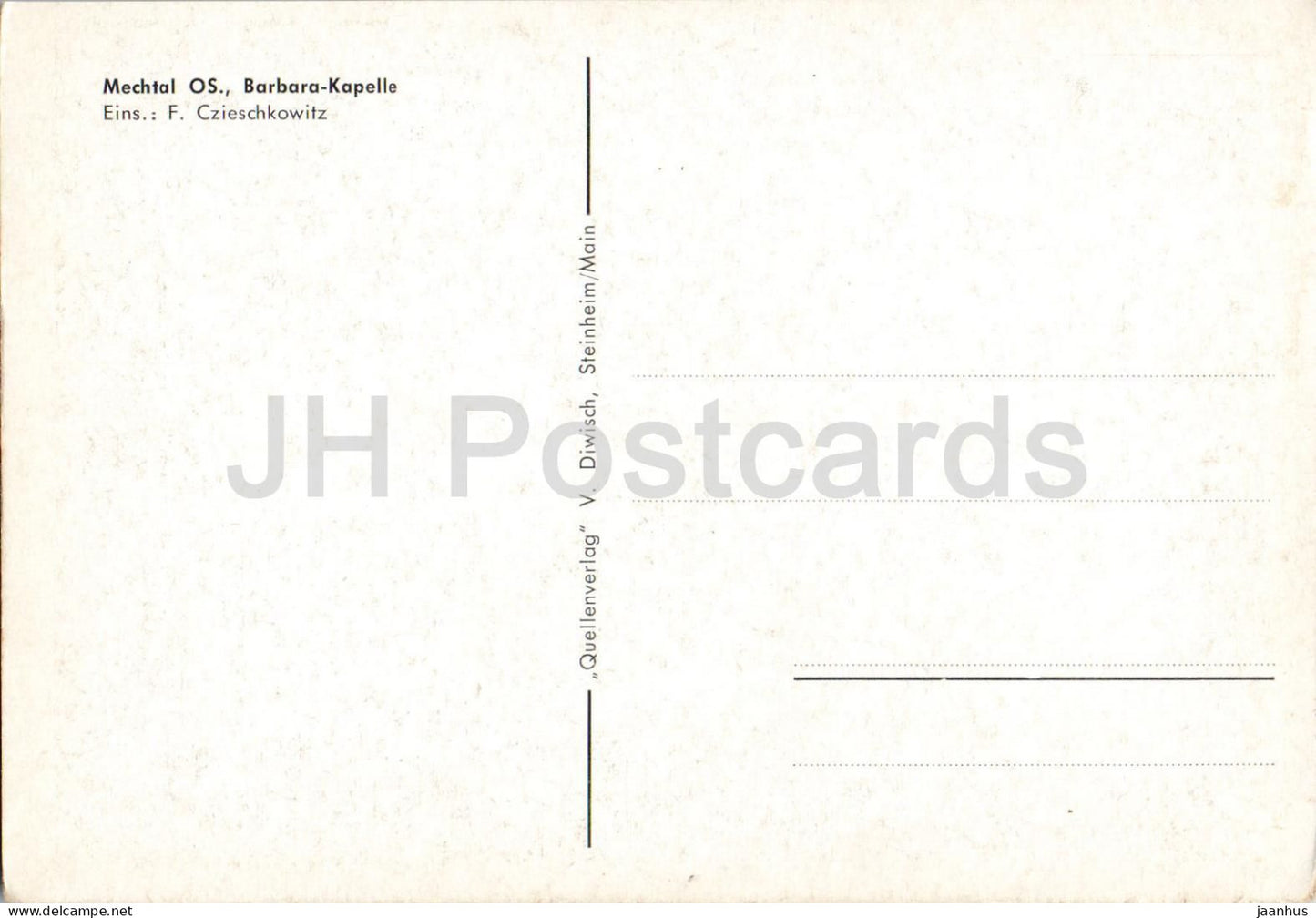 Mechtal OS. - Barbara Kapelle - St. Barbara Chapel - Schlesien - Silesia - old postcard - Poland - unused