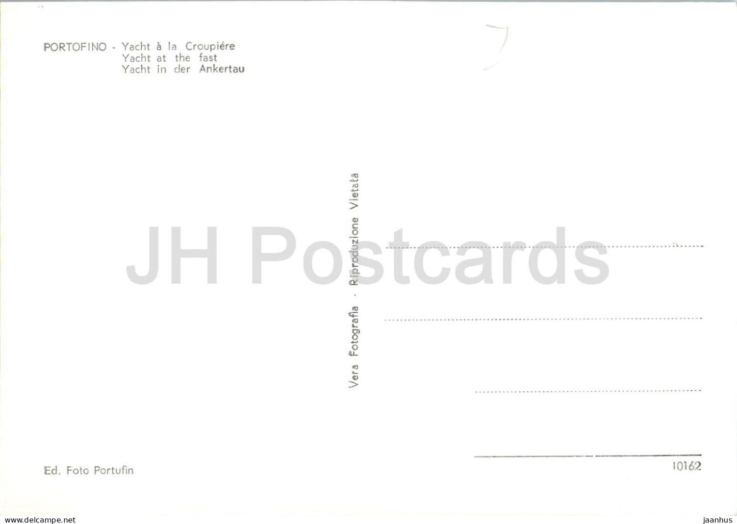 Portofino - Panfili all ormeggio - Yachten vor Anker - Segelboot - Yacht - 10162 - alte Postkarte - Italien - unbenutzt
