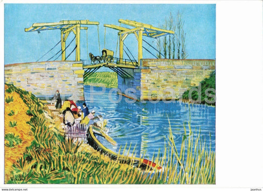 painting by Vincent van Gogh - The Langlois Bridge at Arles - Brucke in Arles - Dutch art - 1968 - Germany DDR - unused - JH Postcards