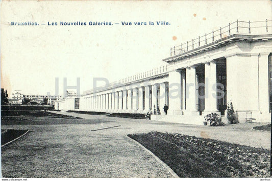 Bruxelles - Brussels - Les Nouvelles Galeries - Vue vers la Ville - New Galleries - old postcard - 1908 - Belgium - used - JH Postcards