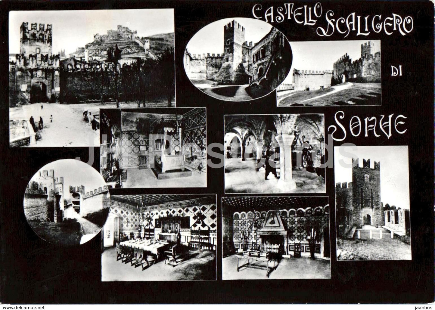 Castello di Soave - Castello Scaligero - medieval fortress - multiview - 2663 - old postcard - 1954 - Italy - used - JH Postcards
