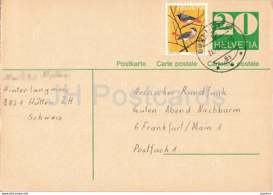 Guten Abend Nachbarn - Hessischer Rundfunk - postal stationery - 113 - 1972 - Switzerland - used - JH Postcards