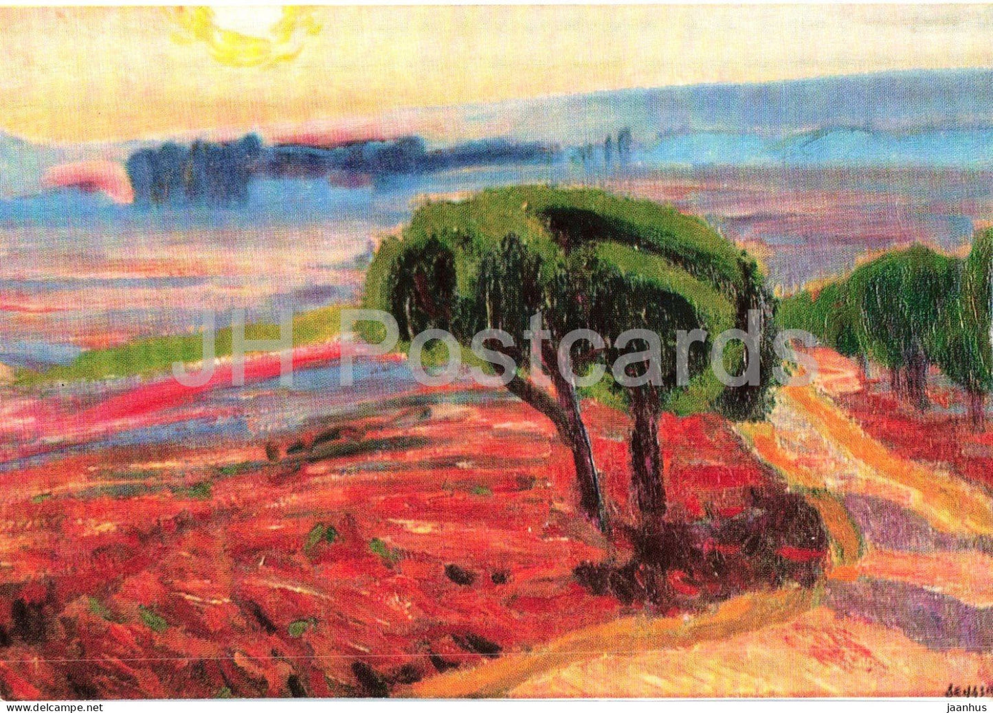 painting by Rene Seyssaud - Landscape at Vaucluse - Landschaft von Vaucluse - French art - 249 - 1964 - Germany - unused - JH Postcards