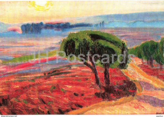 painting by Rene Seyssaud - Landscape at Vaucluse - Landschaft von Vaucluse - French art - 249 - 1964 - Germany - unused - JH Postcards