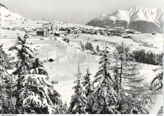 Fiss im Oberinntal gegen Kaunergrat mit Hoher Aifenspitze Tirol - mountains - winter - 16917 - 1967 - Austria - used - JH Postcards