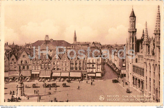 Bruges - Brugge - Coin de la Grand’Place - Corner of the Market Square - old postcard - Belgium - unused - JH Postcards