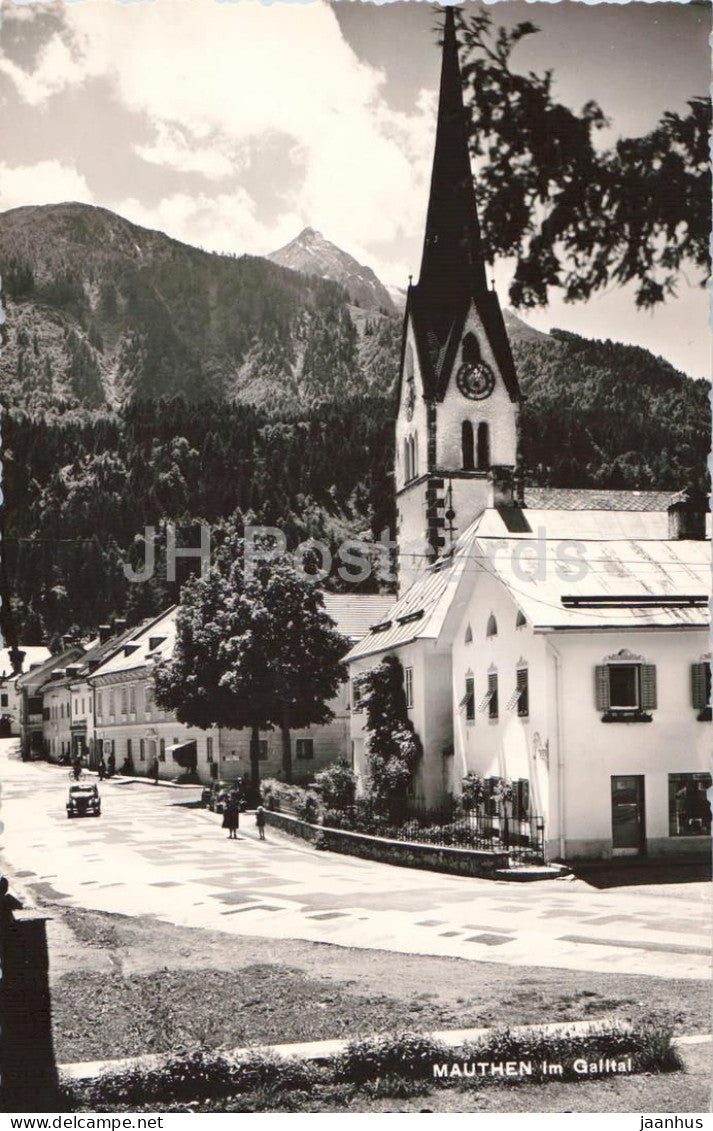 Mauthen im Gailtal - village - church - street view - Alps - 80145 - old postcard - Austria - unused - JH Postcards
