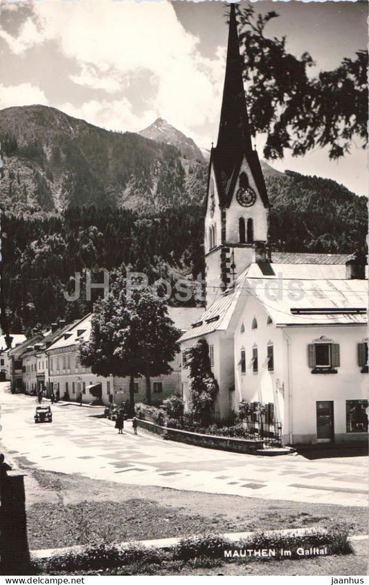 Mauthen im Gailtal - village - church - street view - Alps - 80145 - old postcard - Austria - unused - JH Postcards