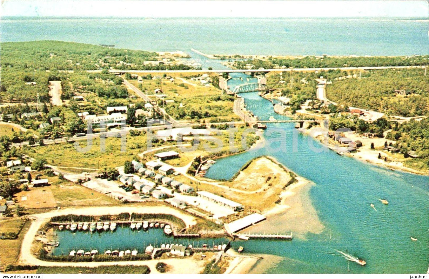 Aerial View Historic Shinnecock Canal Long Island N.Y. - 1967 - USA - used - JH Postcards